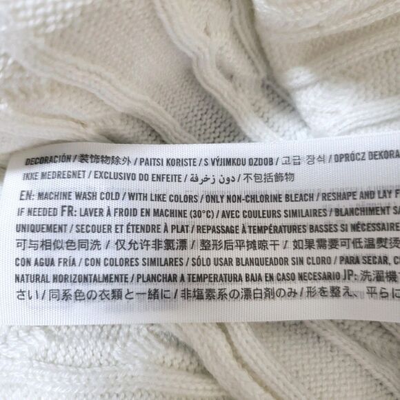 HOLLISTER Babydoll Sweater XXL EUC Cable Knit Empire Cream Off White Bella Y2K - Picture 10 of 10